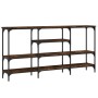 Mesa consola madera de ingeniería roble ahumado 160x29x80 cm de , Mesas auxiliares - Ref: Foro24-839065, Precio: 79,22 €, Des...