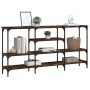 Mesa consola madera de ingeniería roble ahumado 160x29x80 cm de , Mesas auxiliares - Ref: Foro24-839065, Precio: 79,22 €, Des...