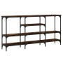 Mesa consola madera de ingeniería roble ahumado 160x29x80 cm de , Mesas auxiliares - Ref: Foro24-839065, Precio: 79,22 €, Des...