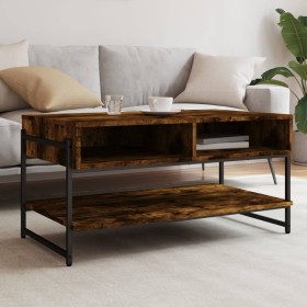 Mesa de centro madera contrachapada roble ahumado 90x50x45 cm de , Mesas de centro - Ref: Foro24-838970, Precio: 46,99 €, Des...