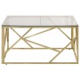 Golden stainless steel and tempered glass coffee table by , Coffee table - Ref: Foro24-349946, Price: 189,28 €, Discount: %