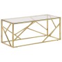 Golden stainless steel and tempered glass coffee table by , Coffee table - Ref: Foro24-349938, Price: 185,25 €, Discount: %