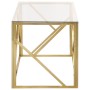 Golden stainless steel and tempered glass coffee table by , Coffee table - Ref: Foro24-349938, Price: 185,25 €, Discount: %