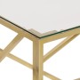 Golden stainless steel and tempered glass coffee table by , Coffee table - Ref: Foro24-349938, Price: 185,25 €, Discount: %