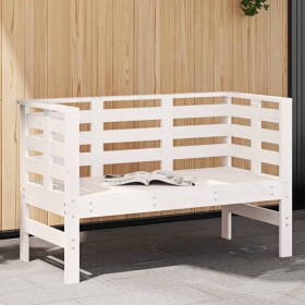 Banco de jardín madera maciza de pino blanco 111,5x53x71 cm de , Bancos de jardín - Ref: Foro24-825136, Precio: 77,99 €, Desc...