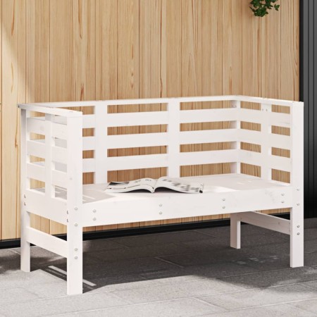 Gartenbank aus massivem weißem Kiefernholz 111,5x53x71 cm von , Gartenbänke - Ref: Foro24-825136, Preis: 77,99 €, Rabatt: %