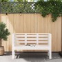 Gartenbank aus massivem weißem Kiefernholz 111,5x53x71 cm von , Gartenbänke - Ref: Foro24-825136, Preis: 77,99 €, Rabatt: %