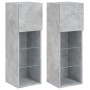 TV cabinets with LED lights 2 pcs concrete gray 30.5x30x90 cm by , TV Furniture - Ref: Foro24-837008, Price: 87,37 €, Discoun...