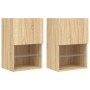 TV cabinets with LED lights 2 pcs Sonoma oak 40.5x30x60 cm by , TV Furniture - Ref: Foro24-837034, Price: 81,11 €, Discount: %