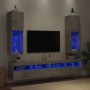 Muebles de TV con luces LED 2 uds gris hormigón 30,5x30x102 cm de , Muebles TV - Ref: Foro24-837022, Precio: 98,54 €, Descuen...