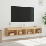 Muebles de TV con luces LED 2 uds roble Sonoma 80x30x30 cm de , Muebles TV - Ref: Foro24-837146, Precio: 77,13 €, Descuento: %