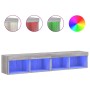 TV cabinets with LED lights 2 units Sonoma gray 80x30x30 cm by , TV Furniture - Ref: Foro24-837152, Price: 75,65 €, Discount: %