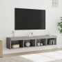 TV cabinets with LED lights 2 units Sonoma gray 80x30x30 cm by , TV Furniture - Ref: Foro24-837152, Price: 75,65 €, Discount: %