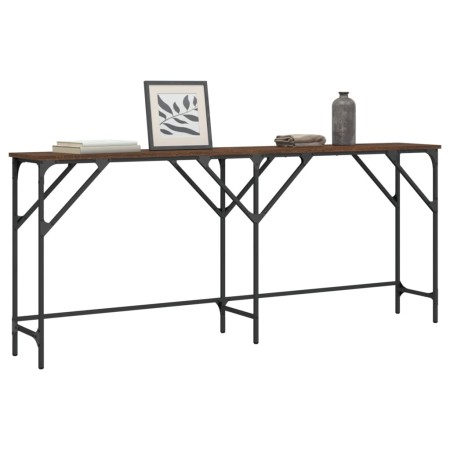 Mesa consola madera de ingeniería marrón roble 180x29x75 cm de , Mesas auxiliares - Ref: Foro24-837766, Precio: 52,66 €, Desc...