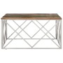 Silver stainless steel and solid recycled wood coffee table by , Coffee table - Ref: Foro24-349984, Price: 160,99 €, Discount: %