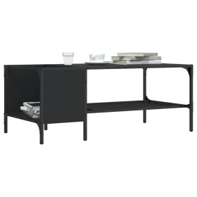 Mesa de centro con estante madera ingeniería negro 100x51x40 cm de , Mesas de centro - Ref: Foro24-837732, Precio: 35,99 €, D...