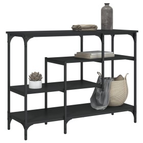 Console table with shelves black 100x35x75 cm by , Side tables - Ref: Foro24-837787, Price: 60,99 €, Discount: %