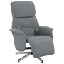 Sillón reclinable de masaje con reposapiés tela gris claro de , Sillones - Ref: Foro24-356669, Precio: 181,99 €, Descuento: %