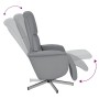 Sillón reclinable de masaje con reposapiés tela gris claro de , Sillones - Ref: Foro24-356669, Precio: 181,99 €, Descuento: %