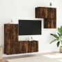 Wall TV cabinets 4 pieces engineered wood smoked oak by , TV Furniture - Ref: Foro24-3216432, Price: 168,35 €, Discount: %