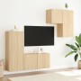 TV wall cabinets 4 pieces engineered wood Sonoma oak by , TV Furniture - Ref: Foro24-3216430, Price: 170,19 €, Discount: %