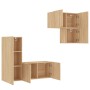 TV wall cabinets 4 pieces engineered wood Sonoma oak by , TV Furniture - Ref: Foro24-3216430, Price: 170,19 €, Discount: %