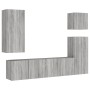 TV Wall Cabinets 5 Pieces Sonoma Gray Engineered Wood by , TV Furniture - Ref: Foro24-3216451, Price: 221,09 €, Discount: %