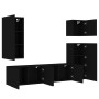 Muebles de TV de pared 5 piezas madera de ingeniería negro de , Muebles TV - Ref: Foro24-3216447, Precio: 229,99 €, Descuento: %