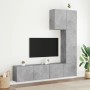 Wall TV cabinets 5 pieces engineered wood concrete gray by , TV Furniture - Ref: Foro24-3216485, Price: 233,01 €, Discount: %