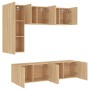 Muebles de TV de pared 5 pzas madera de ingeniería roble Sonoma de , Muebles TV - Ref: Foro24-3216466, Precio: 210,98 €, Desc...