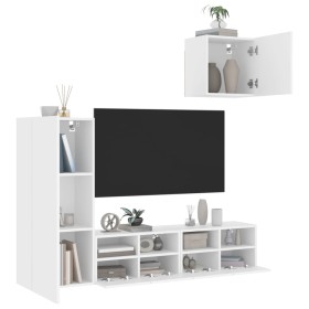 Wall TV cabinets 4 pieces engineered wood white by , TV Furniture - Ref: Foro24-3216500, Price: 139,02 €, Discount: %