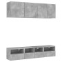 Wall TV cabinets 5 pieces engineered wood concrete gray by , TV Furniture - Ref: Foro24-3216514, Price: 163,28 €, Discount: %