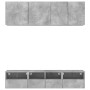 Wall TV cabinets 5 pieces engineered wood concrete gray by , TV Furniture - Ref: Foro24-3216514, Price: 163,28 €, Discount: %