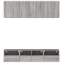 TV Wall Cabinets 5 Pieces Sonoma Gray Engineered Wood by , TV Furniture - Ref: Foro24-3216516, Price: 169,79 €, Discount: %