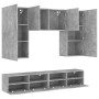 Wall TV cabinets 5 pieces engineered wood concrete gray by , TV Furniture - Ref: Foro24-3216521, Price: 232,99 €, Discount: %