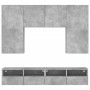 Wall TV cabinets 5 pieces engineered wood concrete gray by , TV Furniture - Ref: Foro24-3216521, Price: 232,99 €, Discount: %