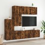 Wall TV cabinets 5 pieces engineered wood smoked oak by , TV Furniture - Ref: Foro24-3216493, Price: 259,35 €, Discount: %