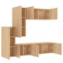 TV-Wandschränke, 5 Stück, Holzwerkstoff, Sonoma-Eiche von , TV-Möbel - Ref: Foro24-3216491, Preis: 263,38 €, Rabatt: %