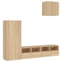 TV wall cabinets 4 pieces engineered wood Sonoma oak by , TV Furniture - Ref: Foro24-3216502, Price: 144,14 €, Discount: %