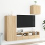 TV wall cabinets 4 pieces engineered wood Sonoma oak by , TV Furniture - Ref: Foro24-3216502, Price: 144,14 €, Discount: %