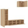 TV wall cabinets 4 pieces engineered wood Sonoma oak by , TV Furniture - Ref: Foro24-3216502, Price: 144,14 €, Discount: %