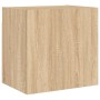 TV wall cabinets 4 pieces engineered wood Sonoma oak by , TV Furniture - Ref: Foro24-3216502, Price: 144,14 €, Discount: %