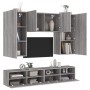 TV Wall Cabinets 5 Pieces Sonoma Gray Engineered Wood by , TV Furniture - Ref: Foro24-3216523, Price: 239,02 €, Discount: %