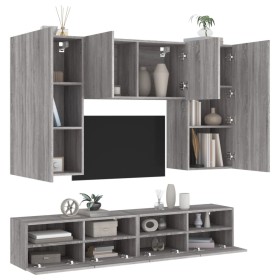 Muebles de TV de pared 5 pzas madera de ingeniería gris Sonoma de , Muebles TV - Ref: Foro24-3216523, Precio: 237,99 €, Descu...