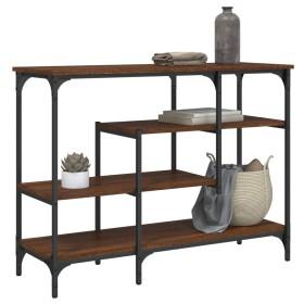 Console table with brown oak shelves 100x35x75 cm by , Side tables - Ref: Foro24-837791, Price: 61,99 €, Discount: %