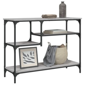 Console table with shelves gray Sonoma 100x35x75 cm by , Side tables - Ref: Foro24-837785, Price: 58,09 €, Discount: %