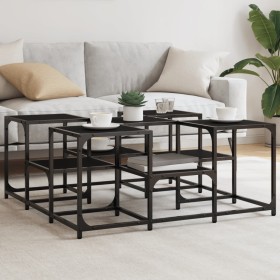 Black engineered wood coffee table 91x91x40 cm by , Coffee table - Ref: Foro24-839073, Price: 56,72 €, Discount: %