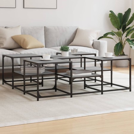 Sonoma gray engineered wood coffee table 121x121x40 cm by , Coffee table - Ref: Foro24-839071, Price: 80,99 €, Discount: %