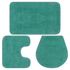 Turquoise 3-Piece Fabric Bath Mat Set by vidaXL, Rugs and bath mats - Ref: Foro24-133228, Price: 24,99 €, Discount: %