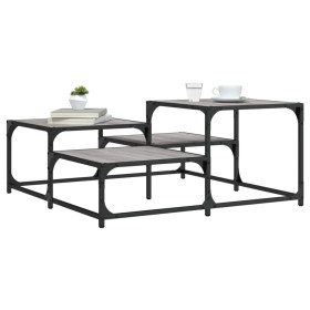 Mesa de centro madera de ingeniería gris Sonoma 87,5x87,5x40 cm de , Mesas de centro - Ref: Foro24-837745, Precio: 46,99 €, D...